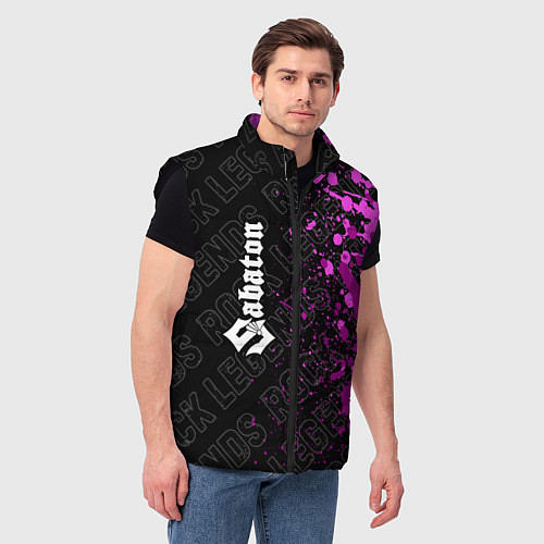 Мужской жилет Sabaton rock legends: по-вертикали / 3D-Черный – фото 3