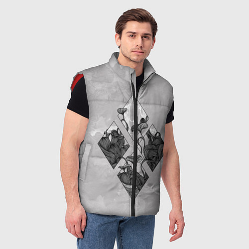 Мужской жилет Грибочки / 3D-Красный – фото 3