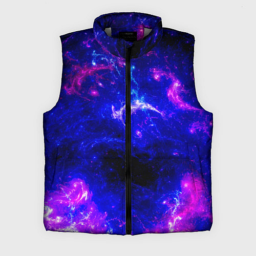 Мужской жилет Неоновый космос со звездами / 3D-Светло-серый – фото 1