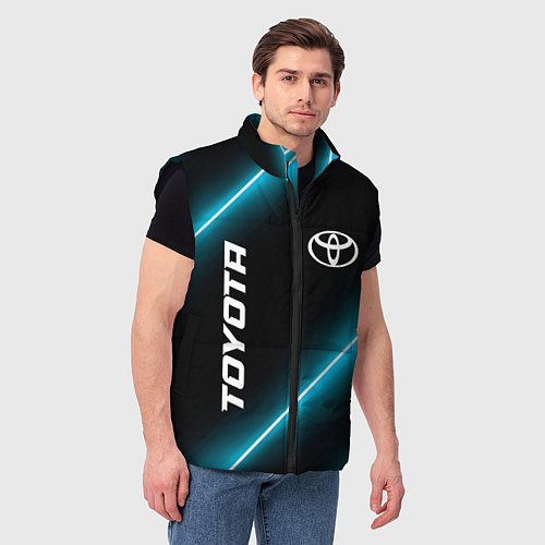 Мужской жилет Toyota неоновые лампы / 3D-Черный – фото 3