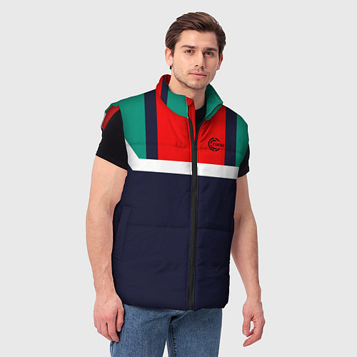 Мужской жилет FIRM синий с зелеными плечами / 3D-Красный – фото 3