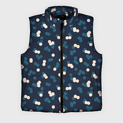 Мужской жилет Круги белые и синие, цвет: 3D-черный