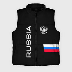 Мужской жилет Россия и три линии на черном фоне, цвет: 3D-черный