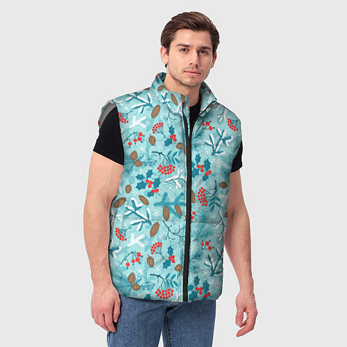 Мужской жилет Зимняя природа / 3D-Светло-серый – фото 3