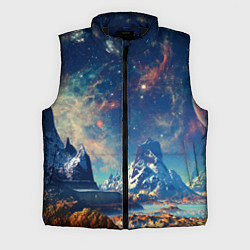 Мужской жилет Горы и бескрайний космос, цвет: 3D-черный