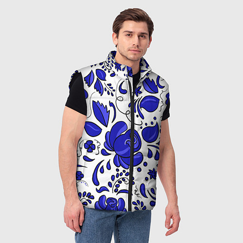 Мужской жилет Гжель / 3D-Черный – фото 3