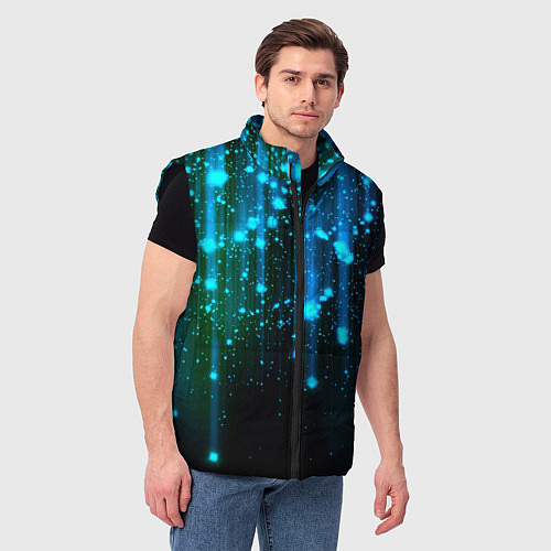 Мужской жилет Space - starfall / 3D-Черный – фото 3