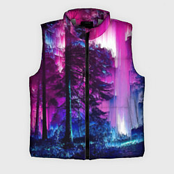 Мужской жилет Сиреневый лес - глитч, цвет: 3D-светло-серый