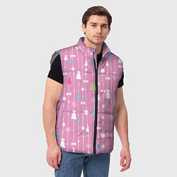 Мужской жилет Розовый новый год, цвет: 3D-светло-серый — фото 2