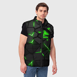 Мужской жилет Razer green neon, цвет: 3D-черный — фото 2