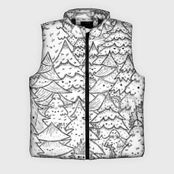 Мужской жилет Раскраска ежи в еловом лесу, цвет: 3D-черный