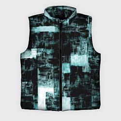 Мужской жилет Абстракт голубой на чёрном, цвет: 3D-черный