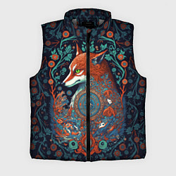 Мужской жилет Рыжая лиса с орнаментом, цвет: 3D-светло-серый
