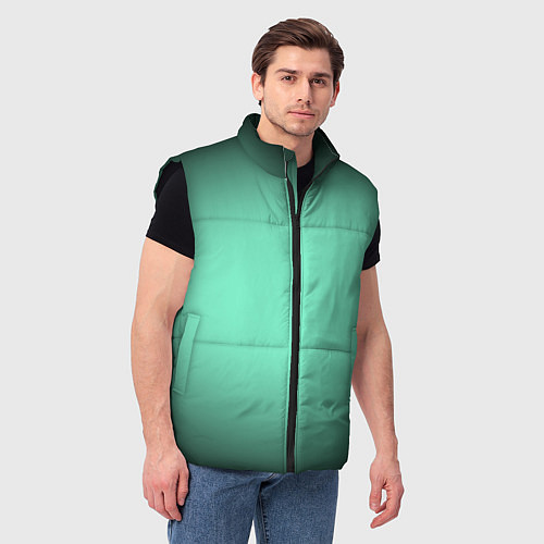 Мужской жилет Аквамариновый градиент / 3D-Черный – фото 3