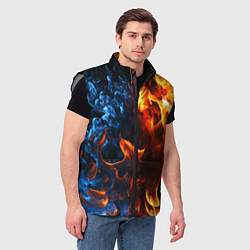 Мужской жилет Битва огней - два пламени, цвет: 3D-светло-серый — фото 2