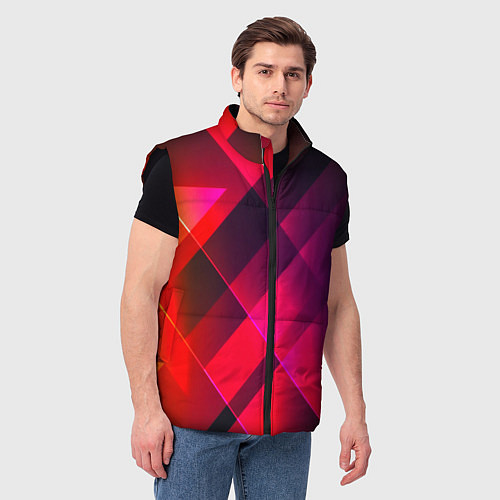 Мужской жилет Кубические грани абстракции / 3D-Черный – фото 3