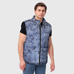 Мужской жилет Текстура снежинок, цвет: 3D-черный — фото 2