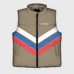 Мужской жилет Триколор - три полосы на песочном, цвет: 3D-светло-серый
