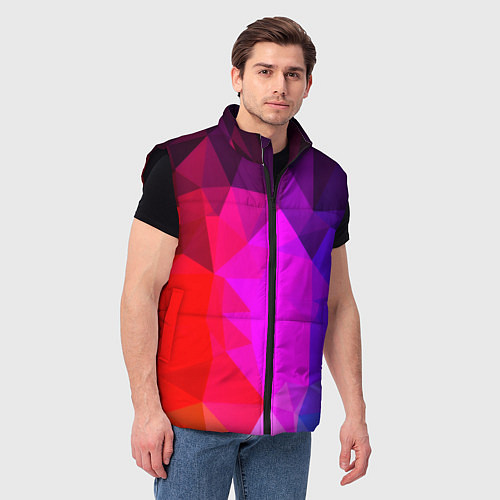 Мужской жилет Битва градиентов неон / 3D-Черный – фото 3