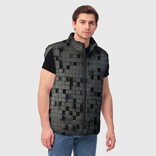 Мужской жилет Digital pixel black / 3D-Светло-серый – фото 3