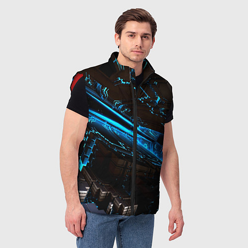 Мужской жилет Digital space abstraction / 3D-Красный – фото 3