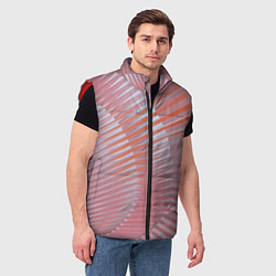 Мужской жилет Абстрактные розовые волнообразные линии, цвет: 3D-красный — фото 2