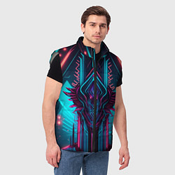 Мужской жилет Кибернетический узор дракона, цвет: 3D-светло-серый — фото 2