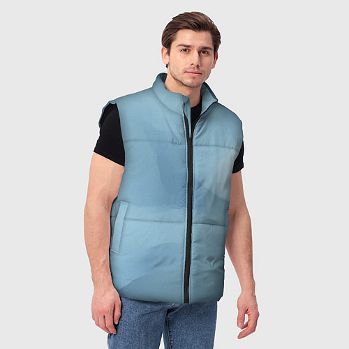 Мужской жилет Синий туман / 3D-Черный – фото 3