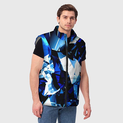 Мужской жилет Crystal blue form / 3D-Светло-серый – фото 3