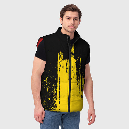 Мужской жилет Фонтан бурлящей желтой краски / 3D-Красный – фото 3