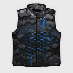 Мужской жилет Взрыв синих плит, цвет: 3D-светло-серый