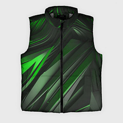 Мужской жилет Green black abstract, цвет: 3D-светло-серый