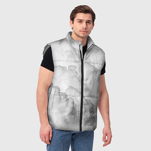 Мужской жилет Пористые облака / 3D-Светло-серый – фото 3