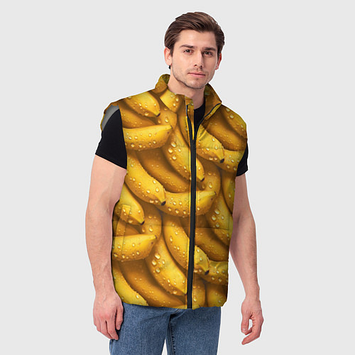 Мужской жилет Сочная текстура из бананов / 3D-Светло-серый – фото 3
