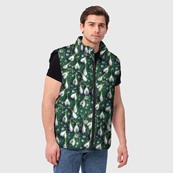 Мужской жилет Сочная текстура из подснежников, цвет: 3D-черный — фото 2
