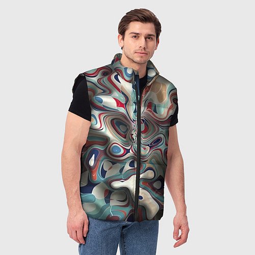 Мужской жилет Сгусток красок / 3D-Черный – фото 3