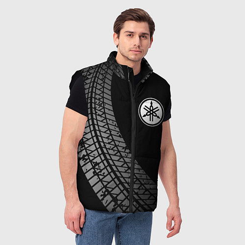 Мужской жилет Yamaha tire tracks / 3D-Черный – фото 3