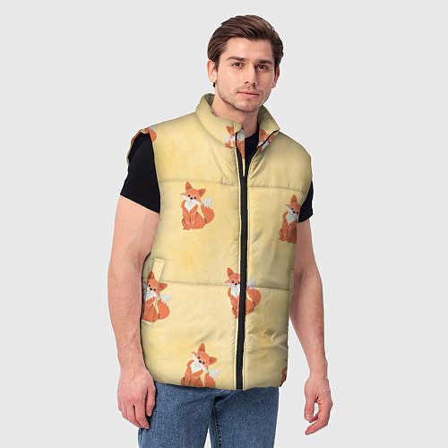Мужской жилет Наблюдательные лисята / 3D-Черный – фото 3