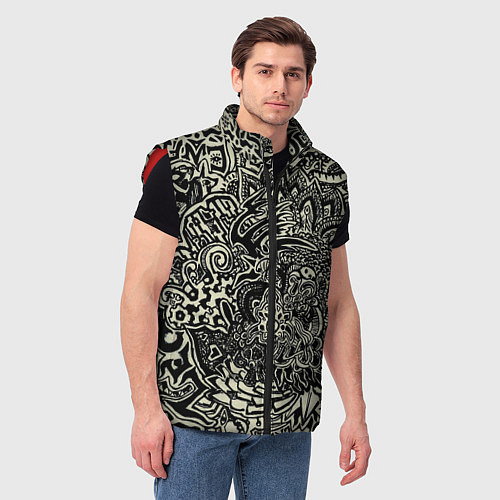 Мужской жилет Татуировочный орнамент / 3D-Красный – фото 3