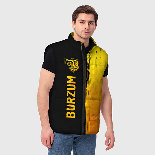 Мужской жилет Burzum - gold gradient: по-вертикали / 3D-Черный – фото 3