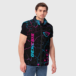 Мужской жилет Genesis - neon gradient: надпись, символ, цвет: 3D-черный — фото 2