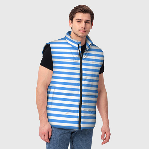 Мужской жилет Тельняшка васильковая ВДВ / 3D-Черный – фото 3