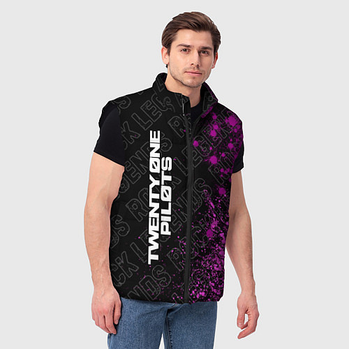 Мужской жилет Twenty One Pilots rock legends: по-вертикали / 3D-Черный – фото 3