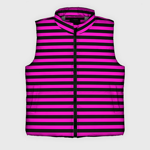 Мужской жилет Черно-розовые Эмо полосы / 3D-Светло-серый – фото 1