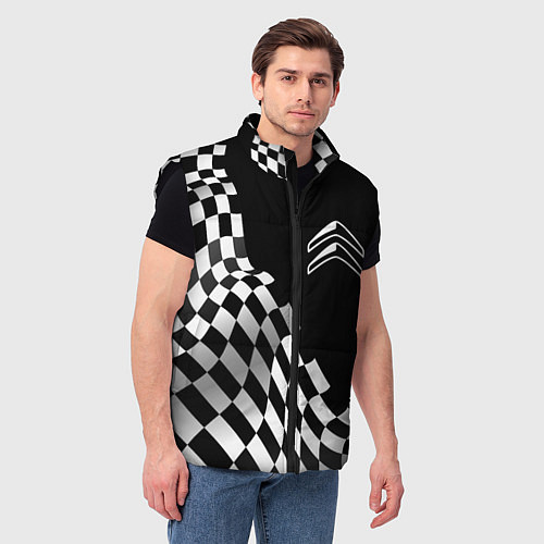Мужской жилет Citroen racing flag / 3D-Черный – фото 3