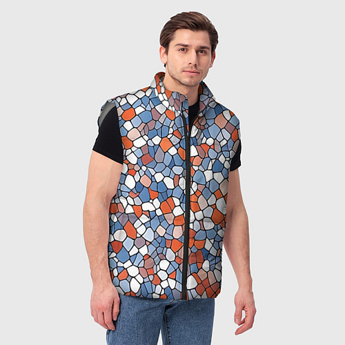 Мужской жилет Красочная мозаика / 3D-Светло-серый – фото 3