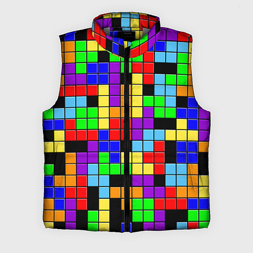 Мужской жилет Тетрис цветные блоки / 3D-Светло-серый – фото 1