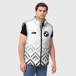 Мужской жилет BMW m power - белый, цвет: 3D-светло-серый — фото 2