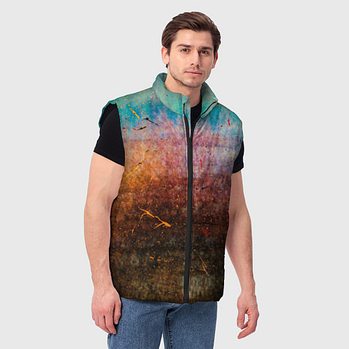 Мужской жилет Разноцветные тени и краски / 3D-Черный – фото 3