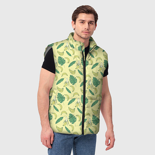 Мужской жилет Бананы паттерн / 3D-Светло-серый – фото 3